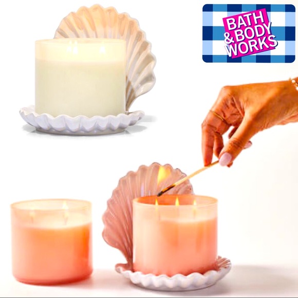HOLIDAY SPECIAL- CLAM SHELL 3-Wick Candle Holder: Bath & Body Works - Picture 6 of 15